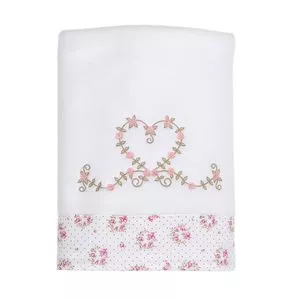 Cobertor Soft Tiffany<BR>- Branco & Rosa Claro<BR>- 75x100cm<BR>- Biramar