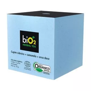 Chá Bio2 Herbal Tea<BR>- Capim Cidreira, Camomila & Erva Doce<BR>- 13 Sachês<BR>- Bio2organic