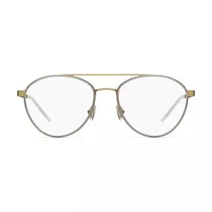Armação Aviador Para Óculos De Grau<BR>- Dourada & Branca<BR>- Hugo Boss