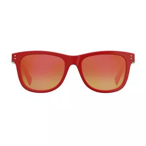 Óculos De Sol Arredondado<BR>- Vermelho & Laranja<BR>- Moschino
