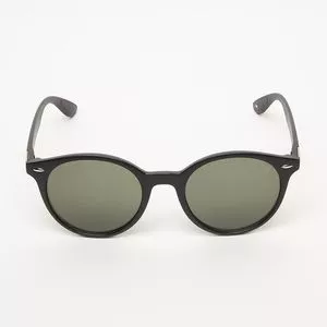 Óculos De Sol Arredondado<BR>- Verde Escuro & Preto<BR>- Les Bains Paris