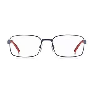 Armação Retangular Para Óculos De Grau<BR>- Azul Escuro & Vermelha<BR>- Tommy Hilfiger