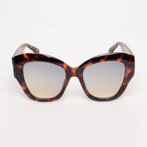 Óculos De Sol Gatinho<BR>- Cinza & Marrom Escuro<BR>- Les Bains Paris