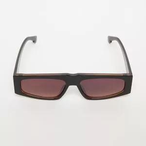 Óculos De Sol Retangular<BR>- Marrom Escuro<BR>- Les Bains Paris