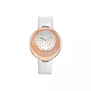 Relógio Analógico V227<BR>- Rosê Gold & Branco<BR>- Versace Relógio