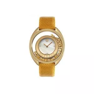 Relógio Analógico V253<BR>- Dourado & Amarelo Escuro<BR>- Versace Relógio