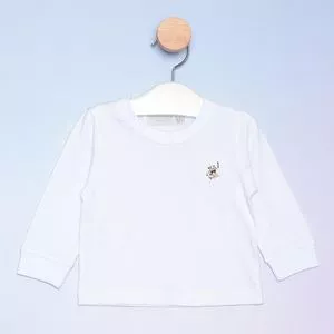 Camiseta Infantil Com Bordado<BR>- Branca
