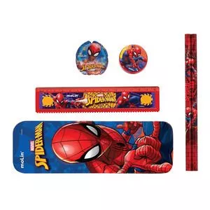 Kit Spiderman®<BR>- Vermelho & Azul<BR>- 7Pçs<BR>- Molin