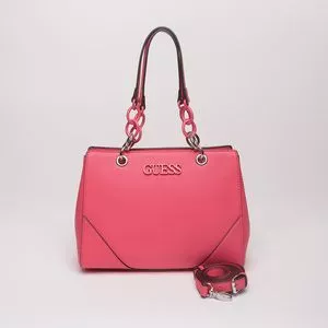 Bolsa De Mão Com Tag<BR>- Rosa<BR>- 22,5x30x12cm