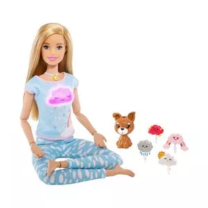 Boneca Barbie® Medita Comigo<BR>- Azul Claro & Pink<BR>- 8x29,5x23,5cm<BR>- Mattel