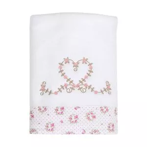 Cobertor Soft Tiffany<BR>- Branco & Rosa Claro<BR>- 75x100cm<BR>- Biramar
