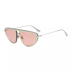 Óculos De Sol Arredondado<BR>- Rosa Claro & Prateado<BR>- Dior