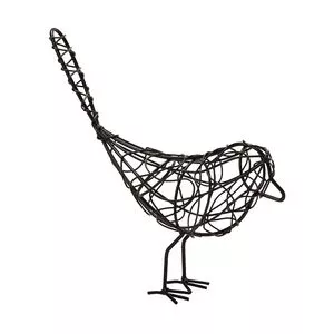 Escultura Pássaro<BR>- Preta<BR>- 20x6x20cm<BR>- Mart