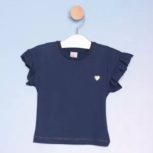 Blusa Infantil Básica<BR>- Azul Marinho<BR>- Costão Fashion