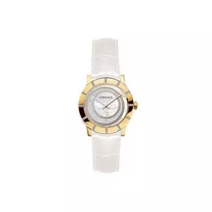 Relógio Analógico V179<BR>- Dourado & Branco<BR>- Versace Relógio