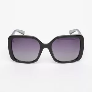 Óculos De Sol Quadrado<BR>- Preto & Cinza<BR>- Polaroid