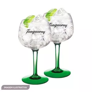 Jogo De Taças Para Gin Tanqueray<BR>- Incolor & Verde<BR>- 4Pçs<BR>- 600ml