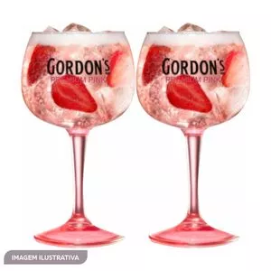 Jogo De Taças Para Gin Gordon's Pink<BR>- Incolor & Rosa<BR>- 2Pçs<BR>- 600ml