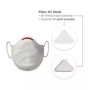 Kit De Máscara & Filtros Fiber Air<BR>- Branco & Vermelho<BR>- 31Pçs