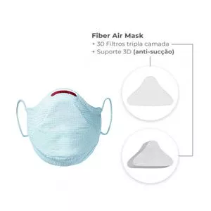 Kit De Máscara & Filtros Fiber Air<BR>- Azul Claro & Branco<BR>- 31Pçs