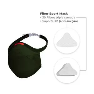 Kit De Máscara & Filtros Fiber Sport<BR>- Verde Militar & Branco<BR>- 31Pçs