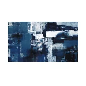 Quadro Abstrato<BR>- Azul & Azul Marinho<BR>- 55x100cm<BR>- Atelier Valverde