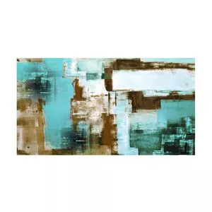 Quadro Abstrato<BR>- Verde Água & Marrom<BR>- 55x100x3cm<BR>- Atelier Valverde