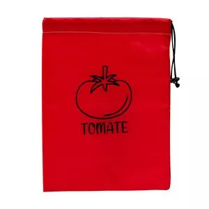 Sacola Organizadora De Tomates<br /> - Vermelho Escuro & Preta<br /> - 35x25cm<br /> - VB Home