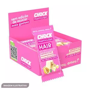 Tabletes Chock Sem Culpa Hair<BR>- Mousse De Maracujá<BR>- 12 Unidades<BR>- Chock