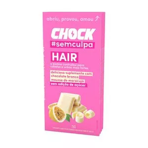 Tabletes Chock Sem Culpa Hair<BR>- Mousse De Maracujá<BR>- 4 Unidades<BR>- Chock