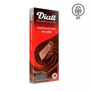 Chocolate Diatt<BR>- Ao Leite<BR>- 12 Unidades<BR>- Diatt