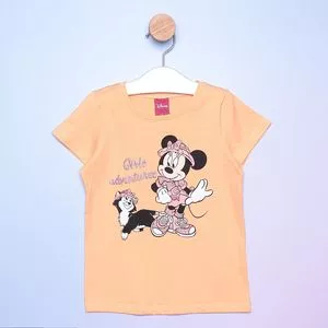 Blusa Infantil Minnie®<BR>- Laranja Claro & Rosa