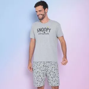 Pijama Snoopy<BR>- Cinza & Preto