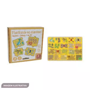Brinquedo Pedagógico Montando Números<BR>- Branco & Amarelo<BR>- 20Pçs<BR>- Brinc. De Crianca