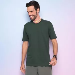 Camiseta Com Bordado<BR>- Verde Militar