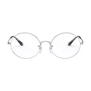 Armação Retangular Para Óculos De Grau<BR>- Prateada<BR>- Ray Ban
