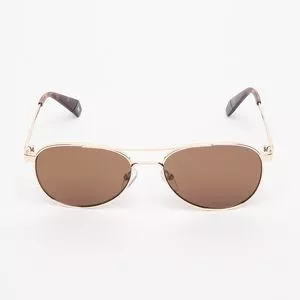 Óculos De Sol Aviador<BR>- Marrom & Dourado<BR>- Polaroid