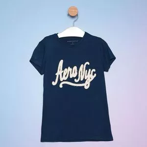 Camiseta Juvenil Aeronyc<br /> - Azul Escuro & Off White