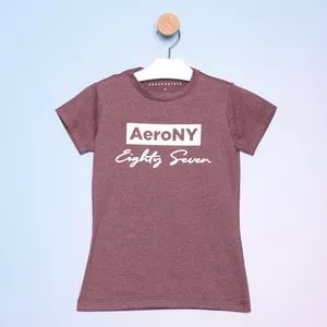 Camiseta Juvenil Aeronyc<br /> - Bordô & Branca