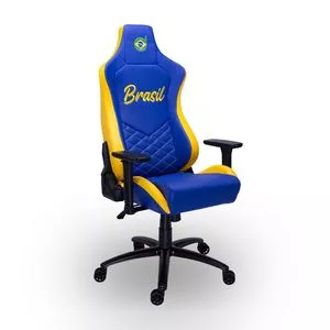 Cadeira Nations Brasil<BR>- Azul Escuro & Amarela<BR>- Max Print