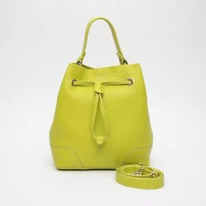 Bolsa Stacy Em Couro<BR>- Verde Limão<BR>- 26x14x22cm<BR>- Furla