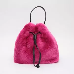 Bolsa Stacy Nuvola Com Couro<BR>- Pink<BR>- 26x30x15cm<BR>- Furla