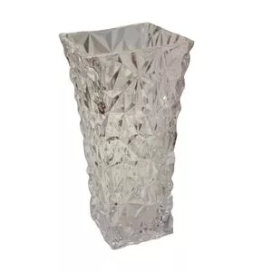 Vaso Texturizado Médio<BR>- Cristal<BR>- 15x30cm<BR>- Cazachic