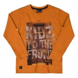 Camiseta Kdiz<BR>- Marrom Claro & Branca<BR>- Quimby<BR>- Up Baby & Up Kids