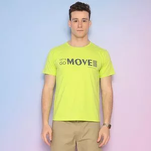 Camiseta Let's Go Move<BR>- Verde Limão & Cinza Escuro<BR>- Opera Rock