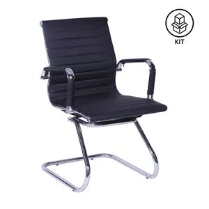Jogo De Cadeiras Eames Esteirinha<BR>- Preto & Prateado<BR>- 2Pçs<BR>- Or Design
