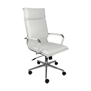 Cadeira Soft<BR>- Branca & Prateada<BR>- 118x57x58cm<BR>- Or Design