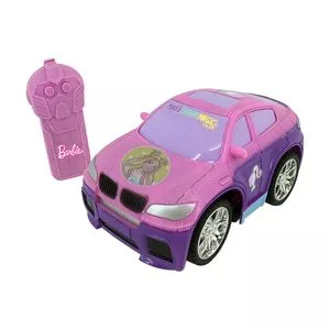 Carro De Controle Remoto Barbie®<BR>- Lilás & Preto<BR>- 11x21x11cm<BR>- Candide
