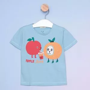 Blusa Infantil Apple Juice<BR>- Azul Claro & Vermelha<BR>- MiniTips