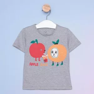 Blusa Infantil Apple Juice<BR>- Cinza & Vermelha<BR>- MiniTips